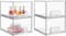 4 Pack Stackable Makeup Organizer Storage Drawers, Acrylic Bathroom Organizers,Clear Plastic Storage Bins For Vanity, Undersink, Kitchen Cabinets, Pantry, Home Organization and Storage